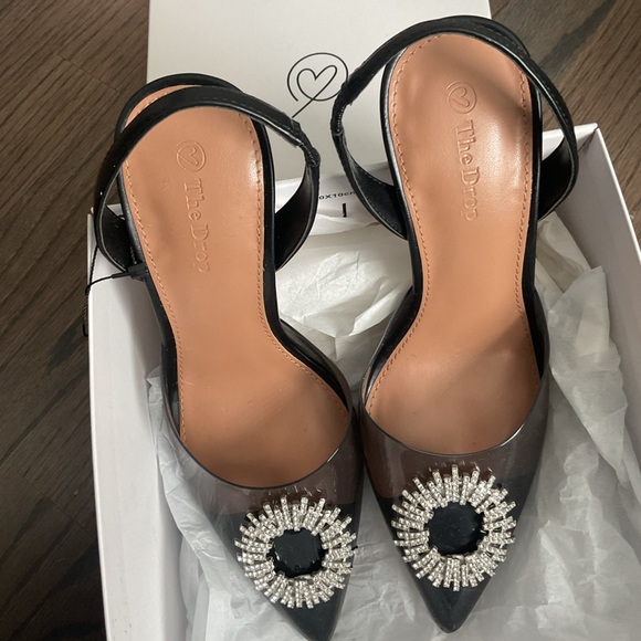 The Drop Women's Klara Slingback Heel in Clear Black size 6-1/2 - Picture 7 of 7